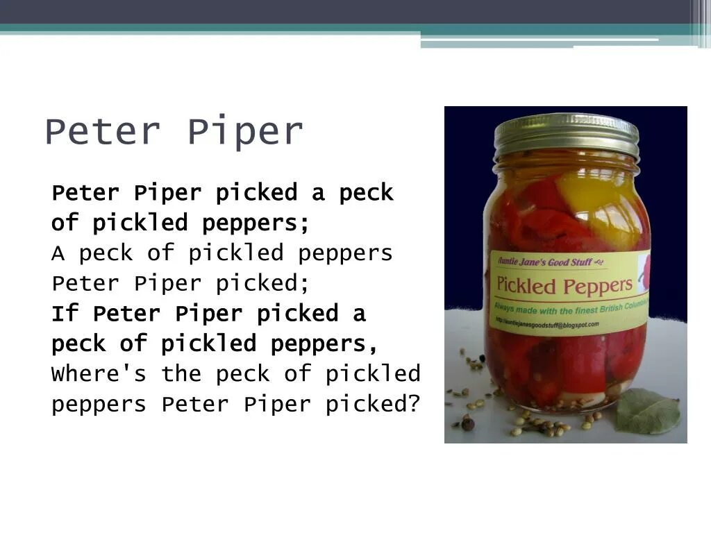 Перевод песни peppers. Peter Piper picked a Peck of Pickled Peppers скороговорка. Peter Piper picked a Peck of Pickled Peppers транскрипция. A Peck of Pickled Peppers. Peter Piper picked a Peck.