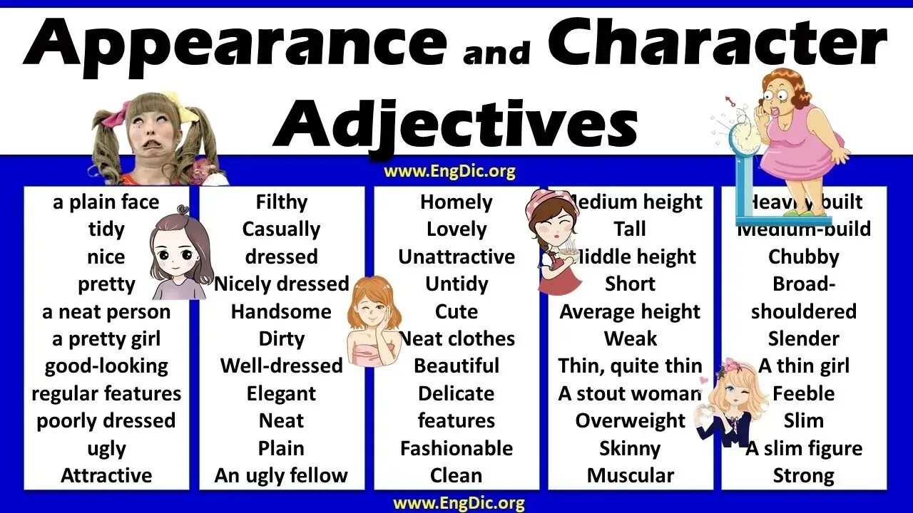 Adjectives describing appearance. Appearance adjectives character. Прилагательные describing clothes. Appearance прилагательные. Character adjectives