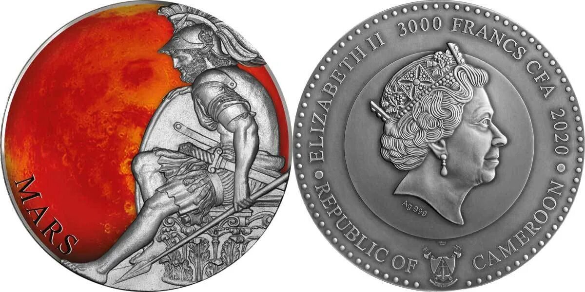 Монета с изображением. Камерун 3000 франков. 3000 Монет. Монета Марс. Серебряная монета 3000 франков Камерун 2021.
