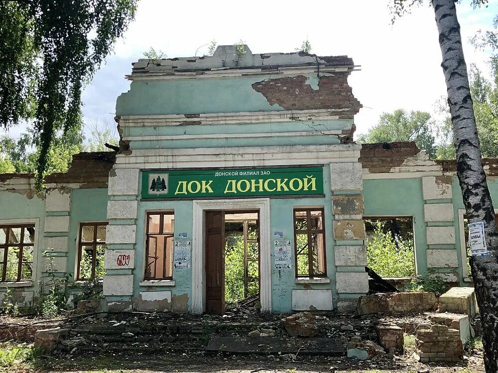 В Донском Тульской области горят заброшенные многоквартирные дома - МК Тула