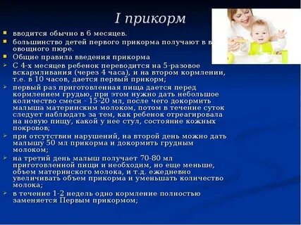 Прикорм малыша 6 месяцев