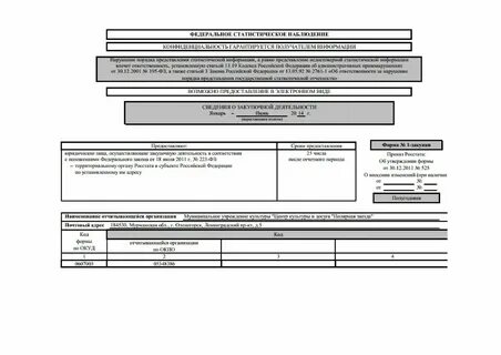 Форма 1 год росстат