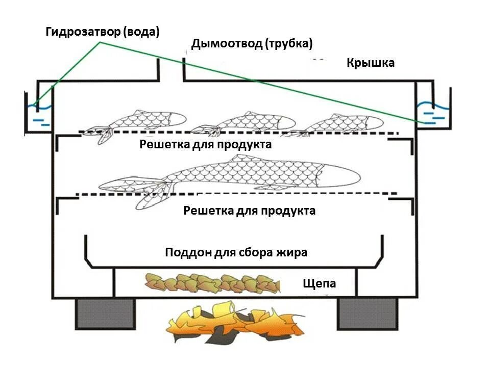 Как пользоваться коптильней холодного копчения. Устройство коптилки для горячего копчения. схема коптильной камеры горячего копчения. чертеж коптильни горячего копчения. проект коптильни горячего копчения.