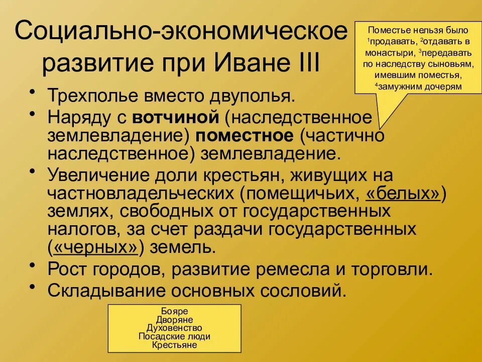 Развитие руси в xiv в. Экономическое развитие при Иване 3. Экономическое социальное развитие при Иване 3. Социально-экономическое развитие. Вотчинное и поместное землевладение.