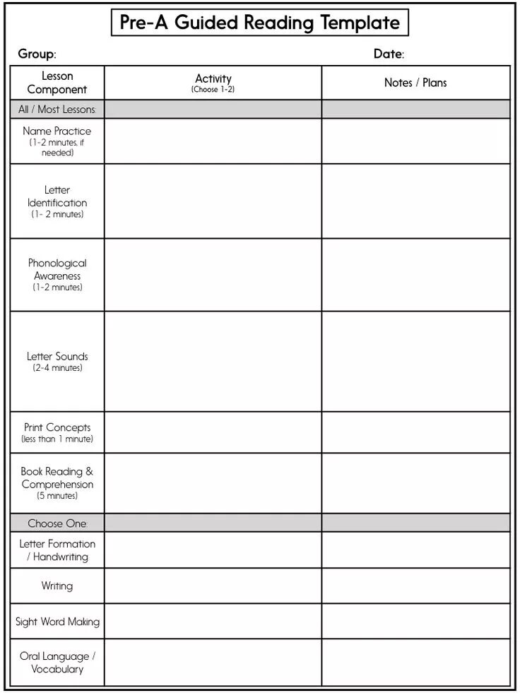 Read the plan and notes. Guided reading. reading lesson plan. lesson plan for reading. lesson plan template.