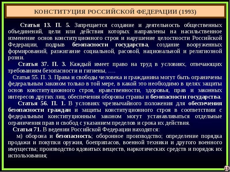 Конституционные основы безопасности рф