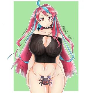 original, breasts, censure, emikukis, pink hair, vtuber.