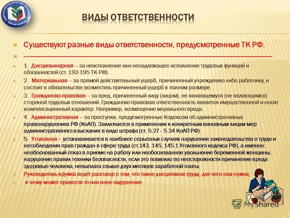 Неисполнение или ненадлежащее исполнение трудовых обязанностей. Дисциплинарная ответственность медицинских работников. Ответственность профсоюзов виды. Неисполнение или ненадлежащее исполнение трудовых обязанностей. Дисциплинарная ответственность ответственность.