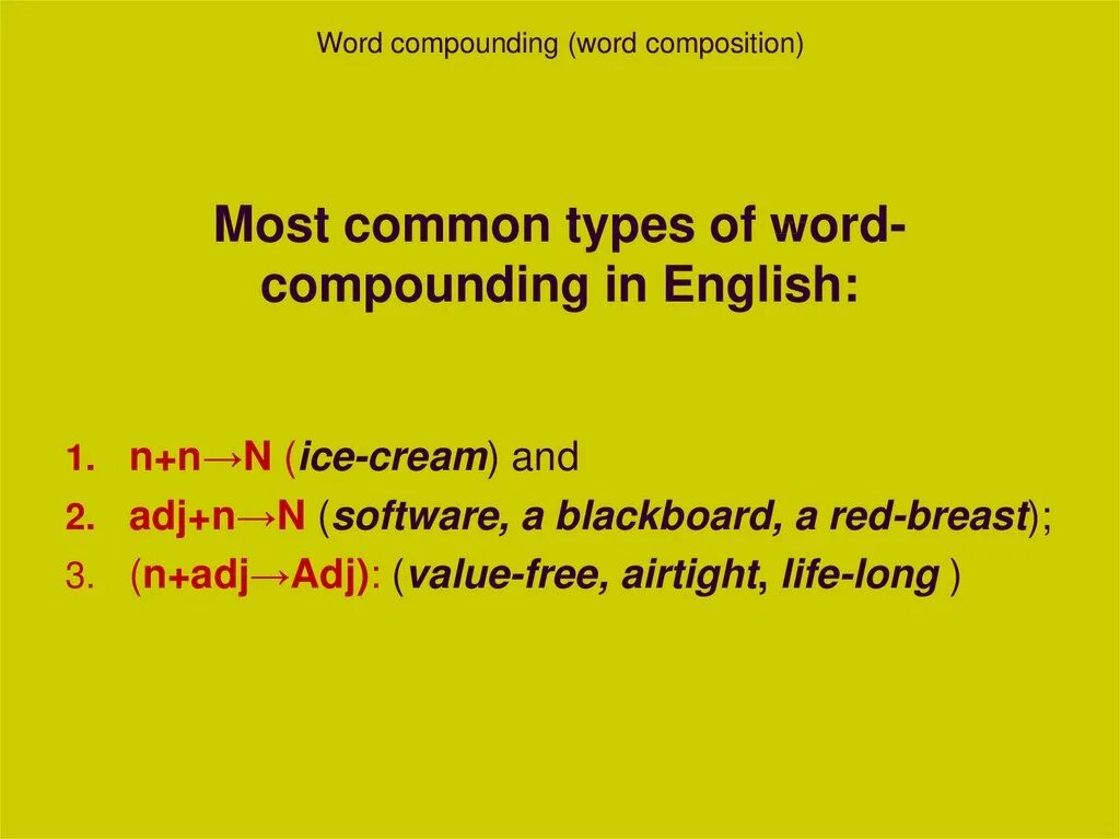 Word composition is