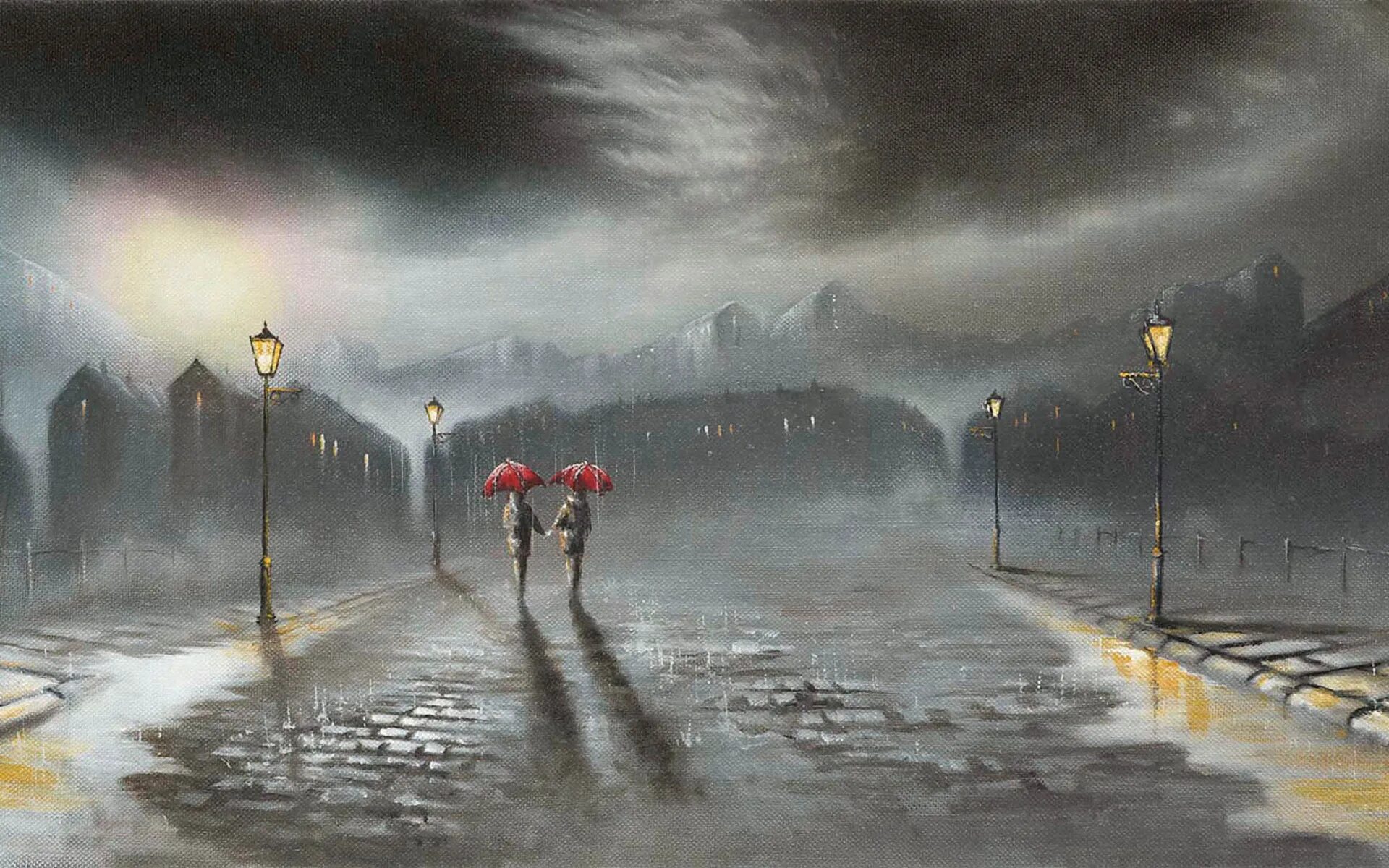 Ночью будет идти дождь. Художник джефф роуланд (jeff rowland). джефф роуланд картины. джефф роуленд художник. джефф роуланд дождь.