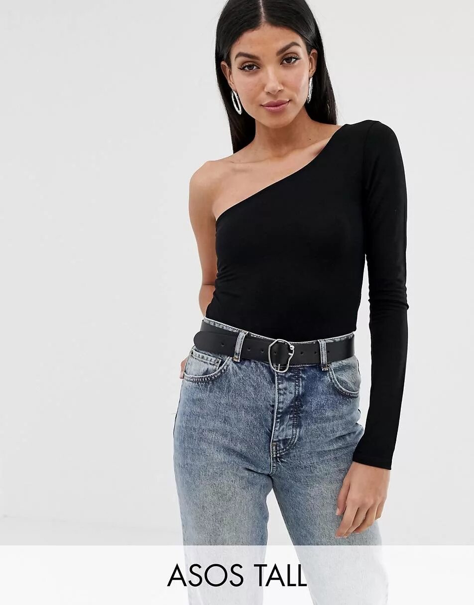 Shoulder long. Asos на одно плечо. Белый топ в рубчик. Топ с открытыми плечами и длинными рукавами. Shoulder long.