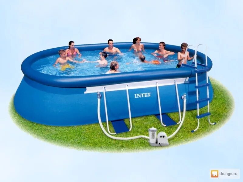 Бассейн intex сайт. Каркасный бассейн 305х100см. размер бассейна интекс 549. intex 57482. бассейн надувной овальный.