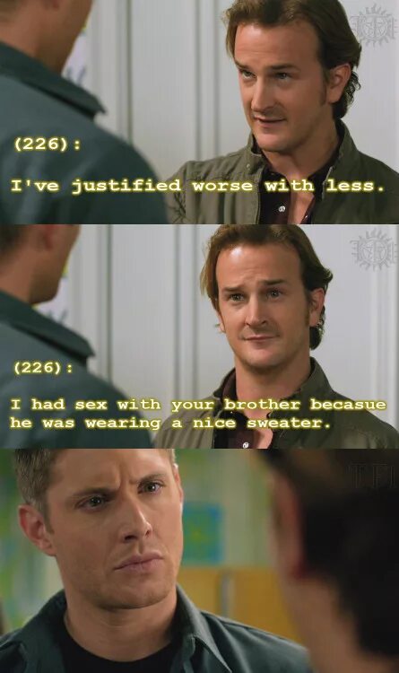 Nice Sweater Мем. Supernatural tumblr memes. Justify meme. Memes about justifiable.