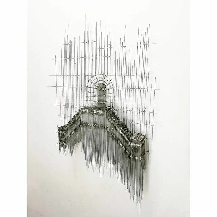 3d скетч. 3д наброски. скетчи 3д. инсталляция рисунок карандашом.
