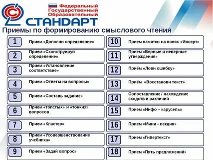 Приемы смыслового чтения в начальной школе