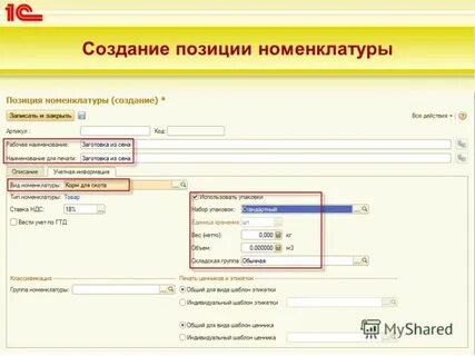 Виды номенклатуры товара