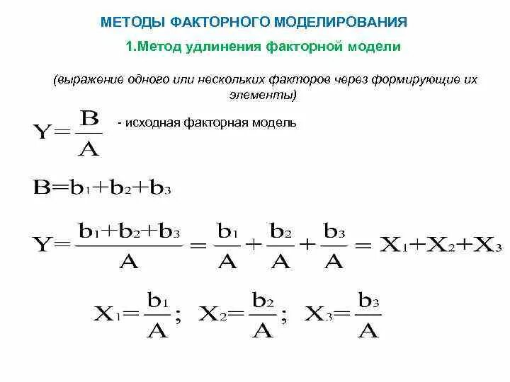 Методы преобразования факторного моделирования. Метод удлинения факторной модели. Способы преобразования факторных моделей. Метод расширения факторной модели. Детерминированных факторных моделей