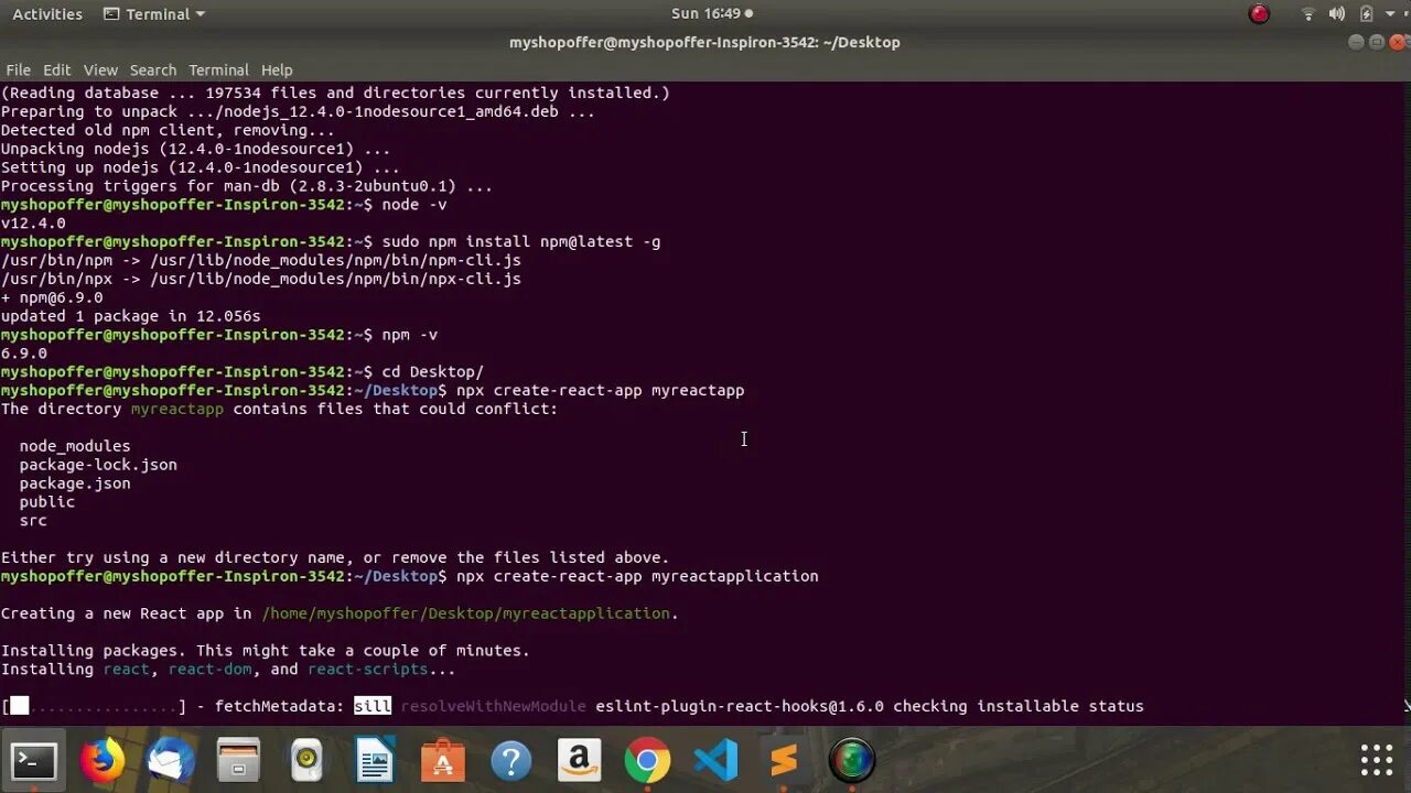 Как установить реакт js. React node install. How to install npm in Linux. NPX install create-React-app. Node js npm install