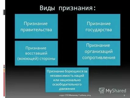 Понятие виды и формы международного признания