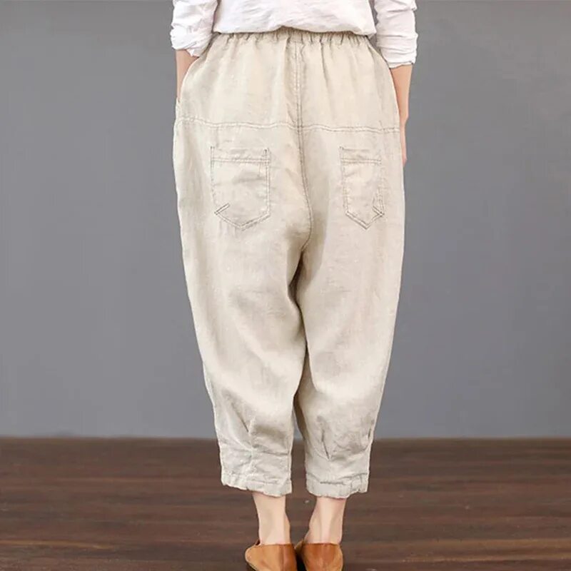 Baggy Loose Cotton Harem Pants. Льняные брюки женские. Льняные штаны женские. Летние брюки из льна. Купить брюки женские хлопок лен