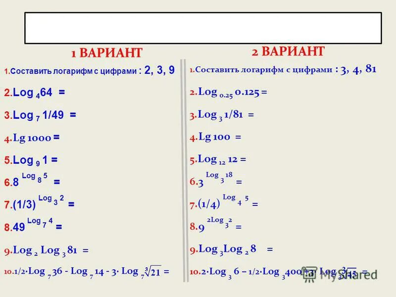 Логарифм числа 1 по основанию 3. Логарифм числа 1 по основанию 3