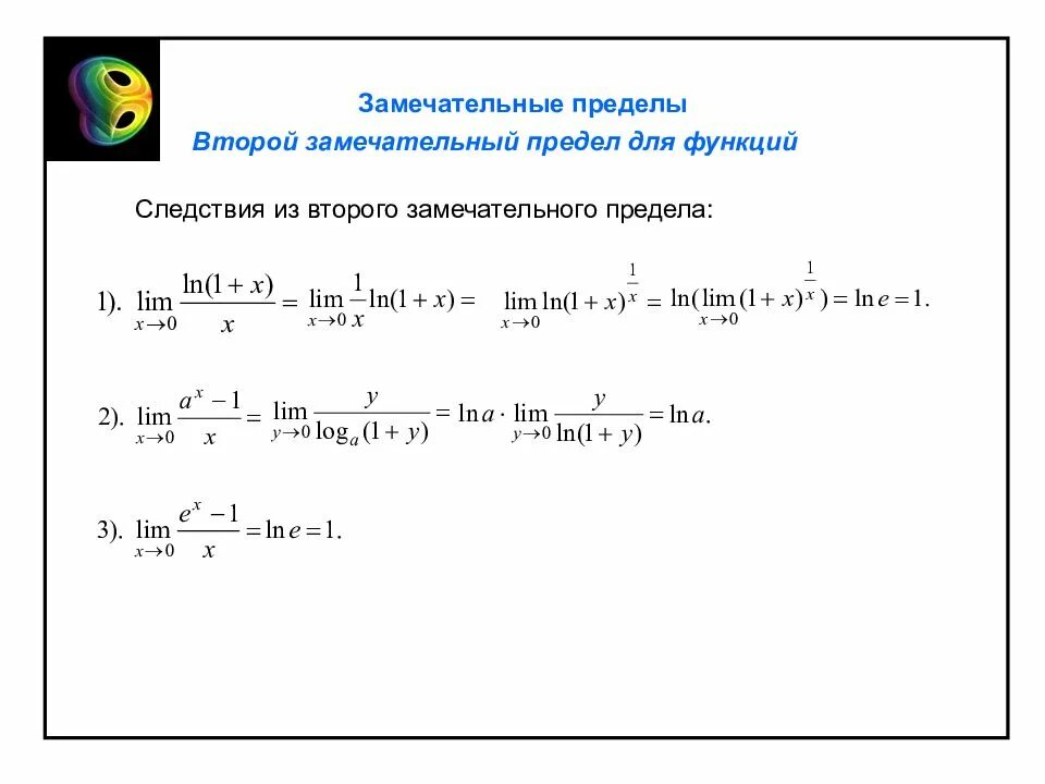 Функции замечательного предела. 2 Замечательный предел следствия доказательства. Второй замечательный предел для функции. Пределы второй замечательный предел. Следствия замечательных пределов.