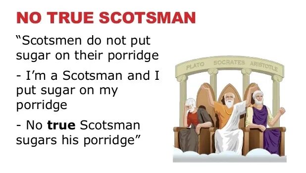 Тер no 8. True Scotsman. Not true feminism. Argument against women in Tech Groups. It no true jpg.