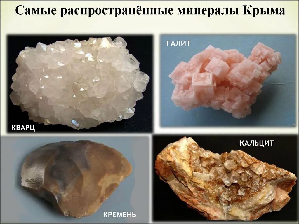 Какой минерал является распространенным. Горные породы минералы и полезные ископаемые Крым. Кальцит с кварцем. Кальцит Крымский. Самые распространенные минералы Крыма.
