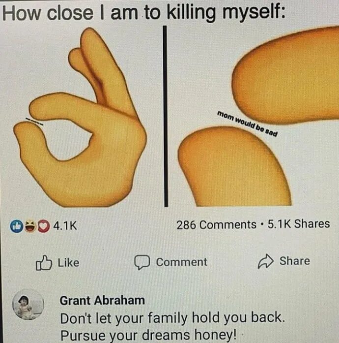 How is your back. How to kill your family. how to kill myself. kill myself meme.