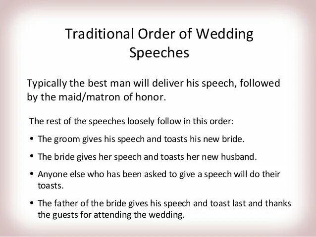 Order the speech. Wedding Speech. Ideas for Speech.