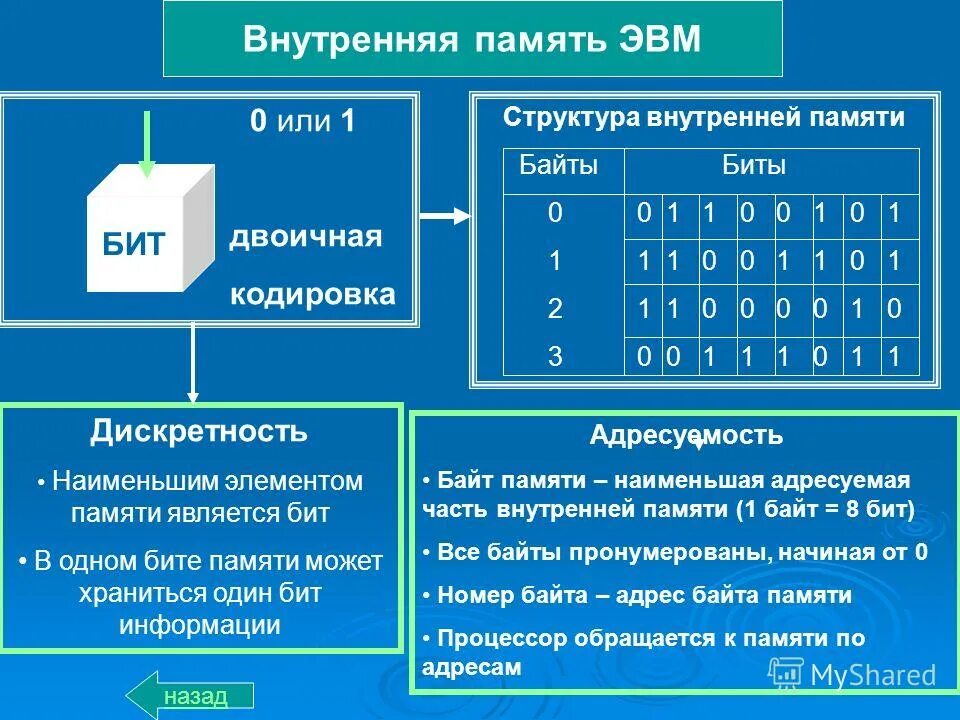 Организации памяти компьютера