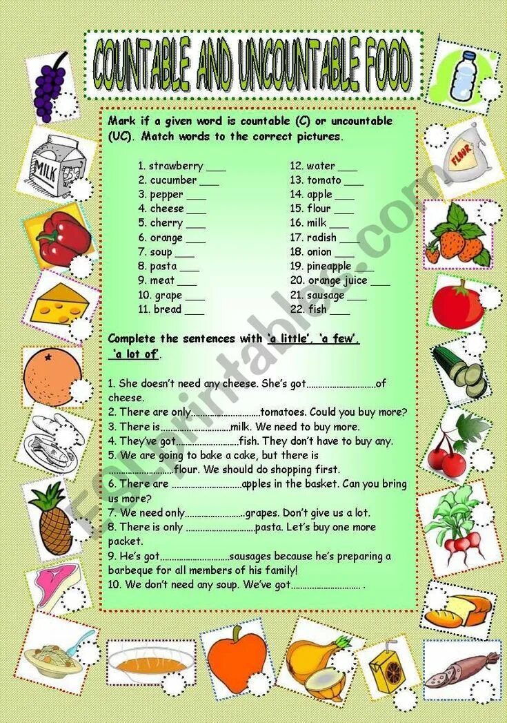 Countable uncountable упражнения. Countable and uncountable food Worksheets. Countable and uncountable Nouns some and any. Countable uncountable exercises. Uncountable tomatoes