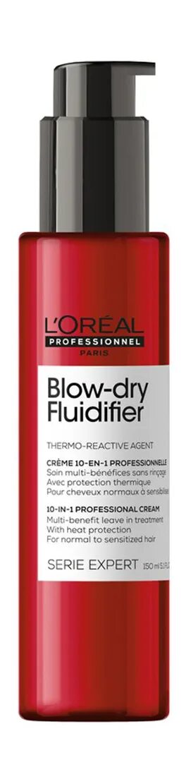 Blow dry fluidifier loreal. Loreal blow dry fluidifier 150 ml. термозащитный крем для волос serie expert blow-dry fluidifier 150 мл. l&#039;oreal professionnel serie expert blow-dry fluidifier. redken satinwear 04 thermal smoothing blow-dry lotion.