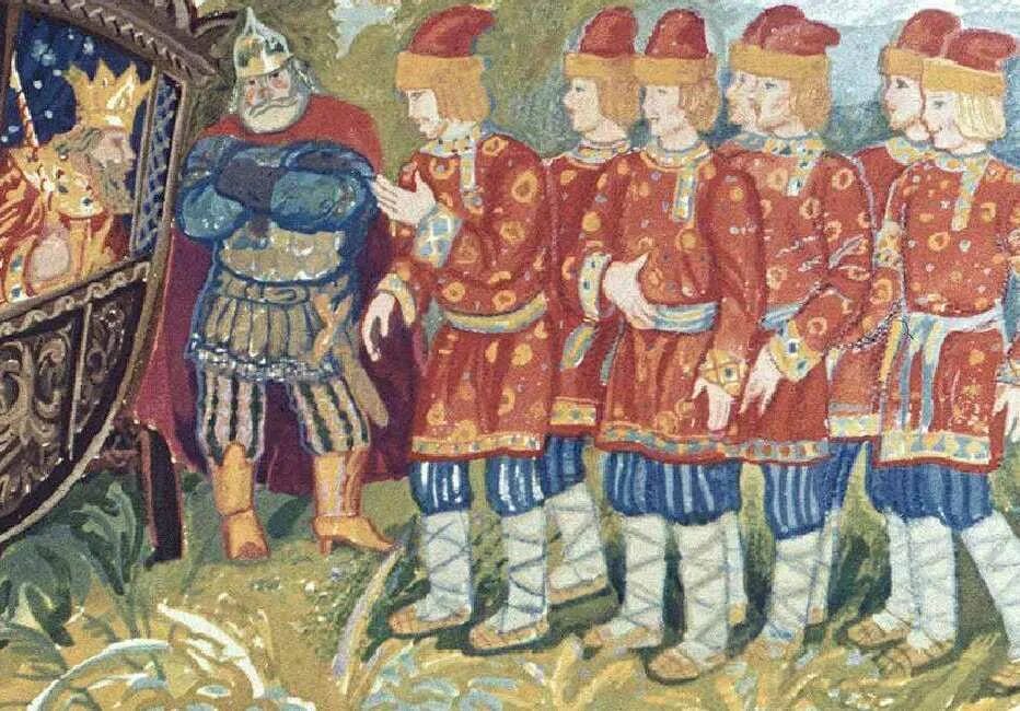 Сказка семь симеонов читать. Семь симеонов. семь симеонов сказка. семь симеонов семь работников иллюстрации. русские народные сказки семь симеонов.