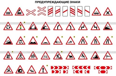 Предупреждающие знаки дорожного движения картинки с пояснениями