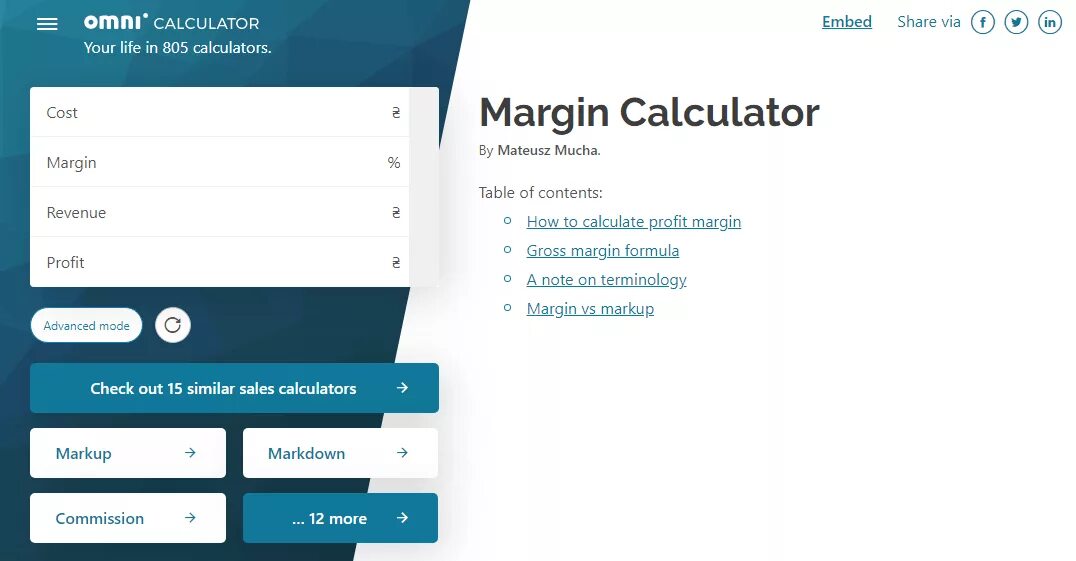 Margin calculate. Margin calculation. Omni calculator