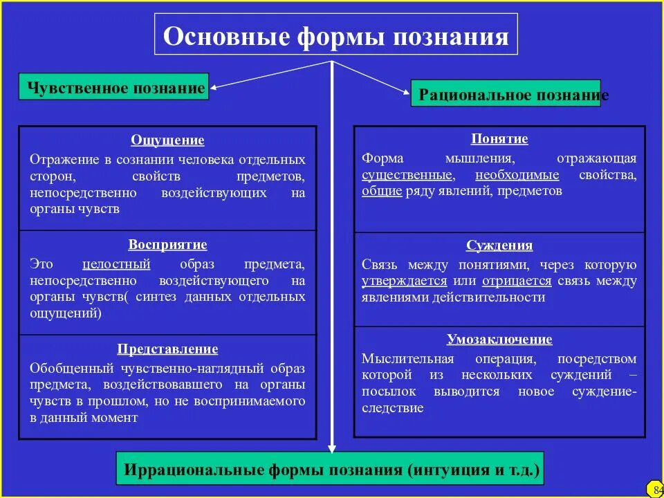 В восприятии отношений человеческого общества и природы. Формы научного познания и уровни научного познания. Методы чувственного и рационального познания.