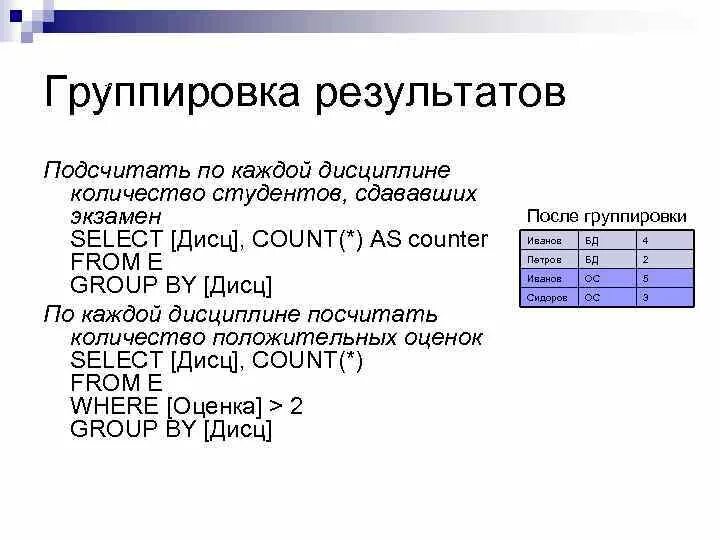 Группировка в SQL запросе. SQL запросы посчитать количество. Количество записей в базе данных как посчитать. SQL результат запроса.