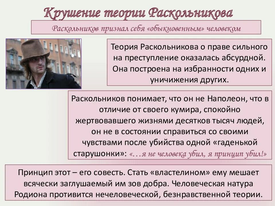 Чего не хочет видеть раскольников. Достоевский теория Раскольникова. Теория Раскольникова в романе преступление и наказание таблица. Теория Раскольникова в романе преступление и наказание. Развенчание теории Раскольникова в романе преступление и наказание.