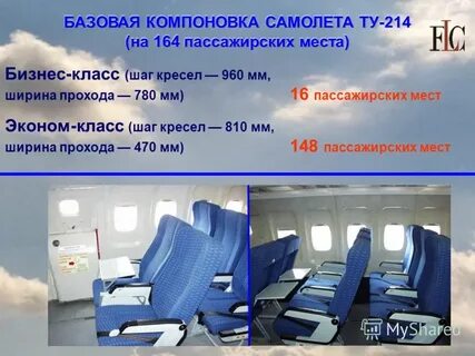 Размер кресел в самолете