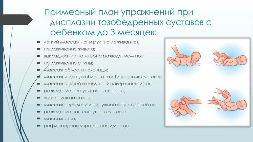 Незрелость тазобедренных суставов в 1 месяц. Массаж при дисплазии тазобедренных суставов у детей 1 года. комплекс массажа при дисплазии тазобедренного сустава. лфк при дисплазии тазобедренных суставов у детей комплекс упражнений. массаж 2 месяца ребенка при дисплазии.