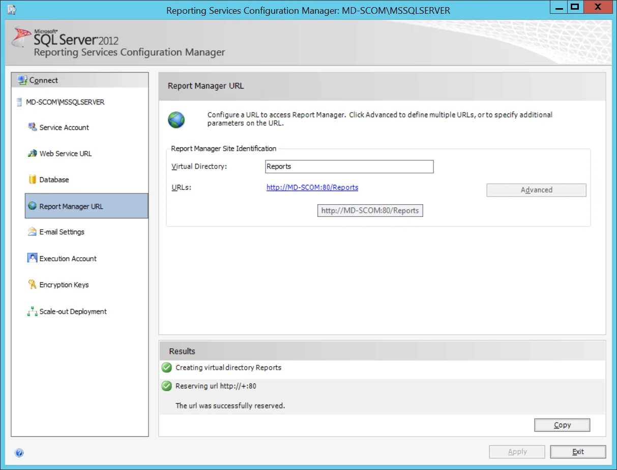 Configure manager