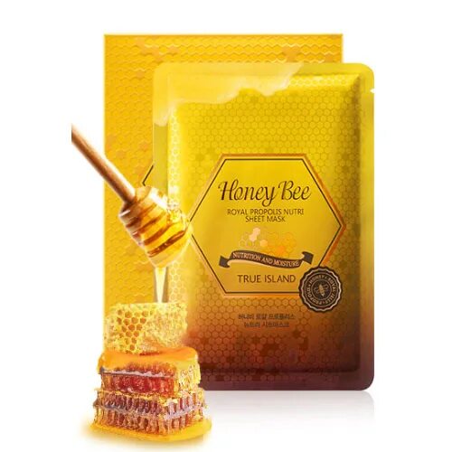 True island honey. True Island Honey Bee. Тканевая маска для лица мед/прополис Royal Propolis enrich Honey Mask, 25 мл (5шт/уп). True Island Honey Bee патчи. Маска для лица Honey Bee true Island.