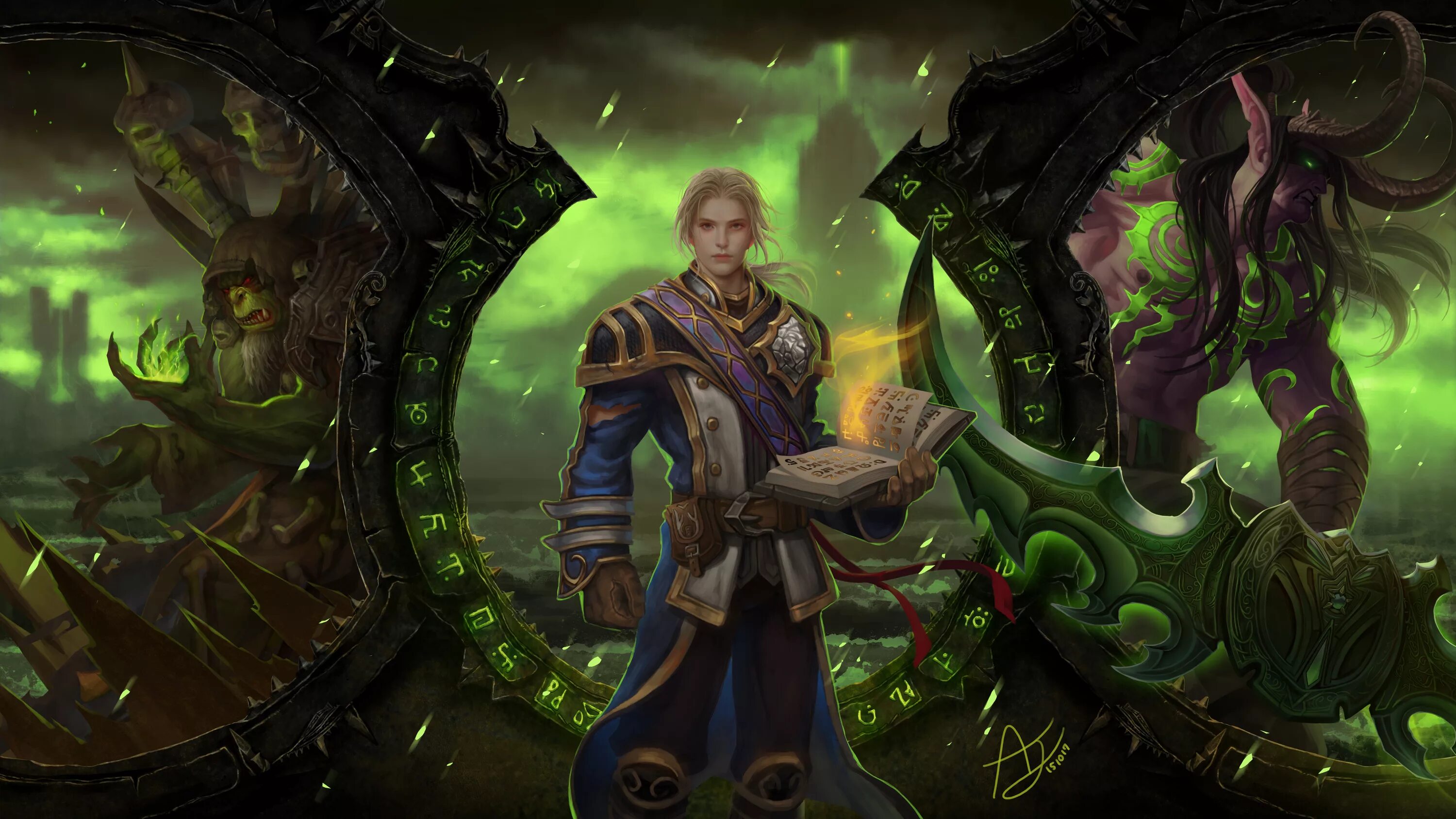 Вов легион. World of Warcraft: Legion. World of Warcraft Легион. Андуин Иллидан Гулдан. Легион варкрафт арт.