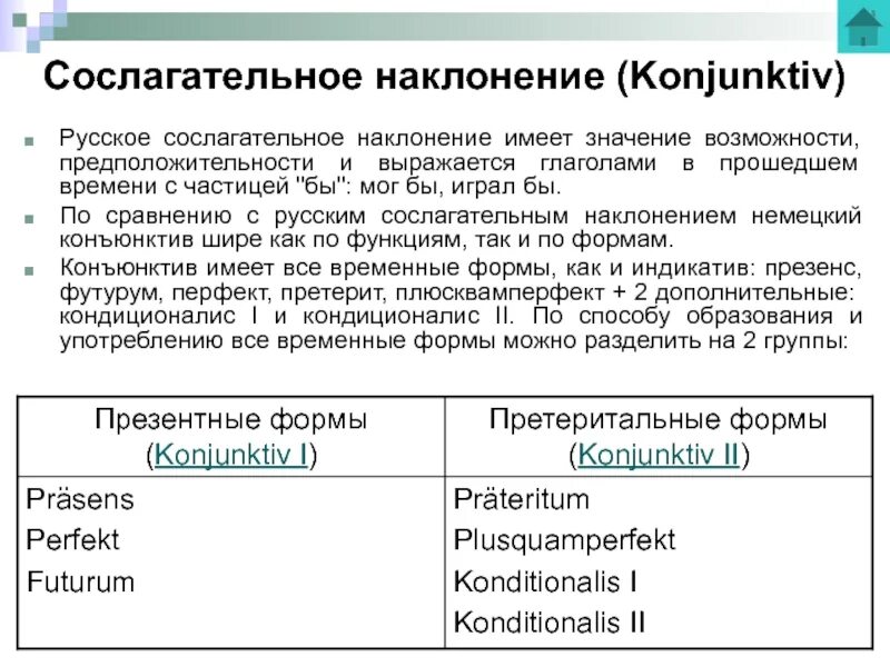Как образуется сослагательное наклонение