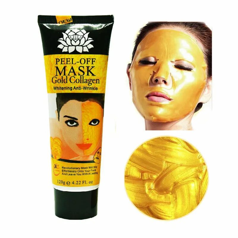 Маска Gold Collagen Золотая для лица 24 k. Маска для лица Collagen Gold Mask. Маска для лица с золотом (Gold Collagen Peel off facial Mask) 120ml _____ DRL-938. Маска пленка 24 к Gold Mask.