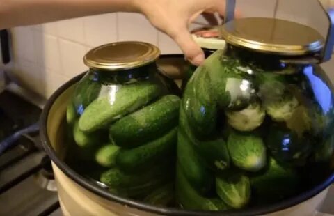 Сколько стерилизовать огурцы литровые банки