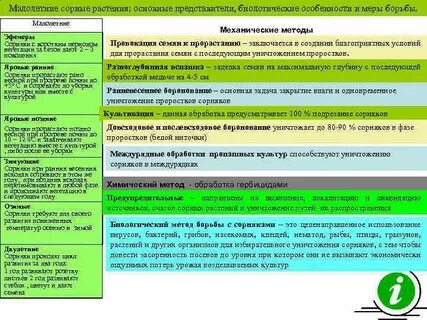 Биологические группы сорняков