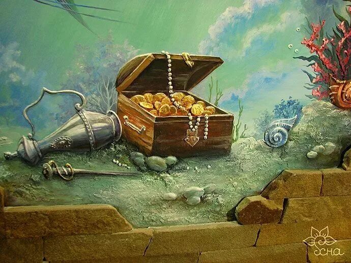 Морские сокровища. Морское дно с сокровищами. Сундук под водой. Сокровища затонувших кораблей. Розыгрыш с кладом блиц