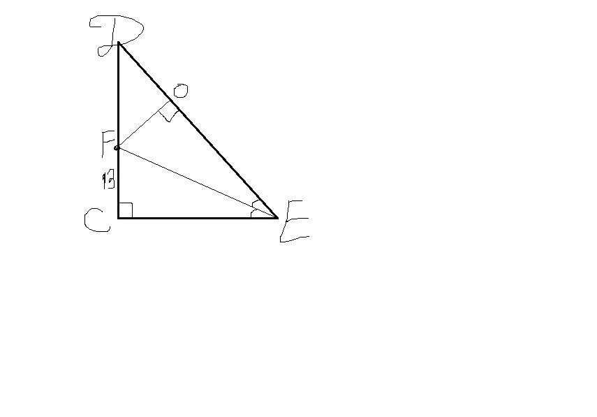 В прямоугольном треугольнике DCE. В прямоугольном треугольнике DCE С прямым углом. Прямоугольный треугольник CDE. Прямоугольный треугольник DCE С прямым углом с проведена биссектриса EF.